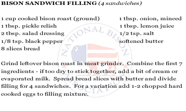 Bison Sandwich Filling