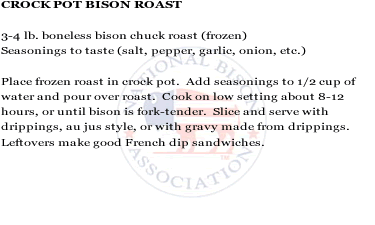 Crock Pot Bison Roast