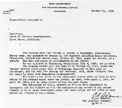 IMAGE of War Department Letter