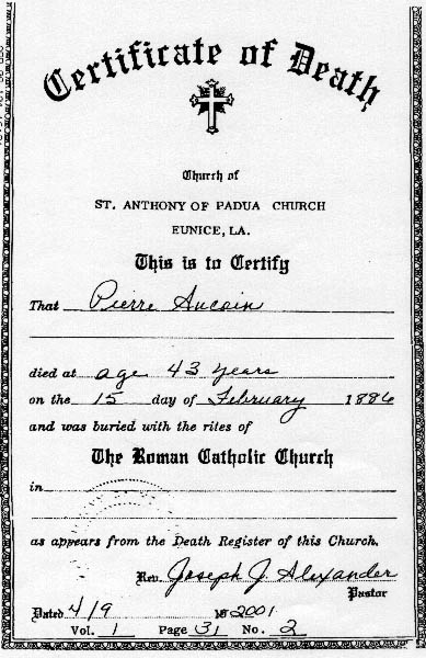 IMAGE of Death Certificate