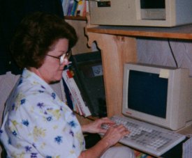 Juanice at computer