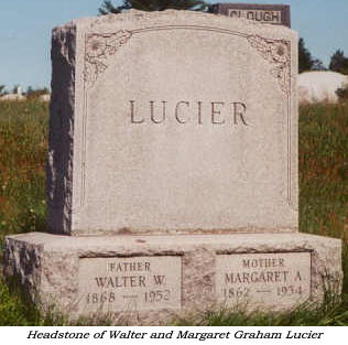 Headstone of Walter and Margaret Graham Lucier