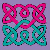 pink & teal knot