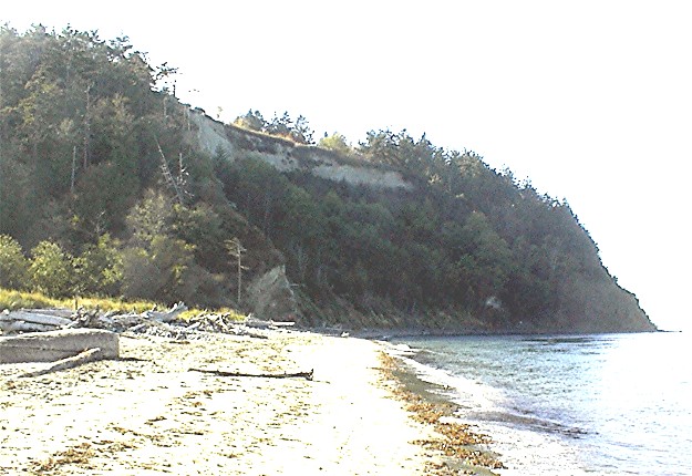 Looking South at the bluffs where the mystery hides.