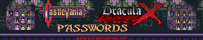 Castlevania Dracula X Passwords for the Super NES!