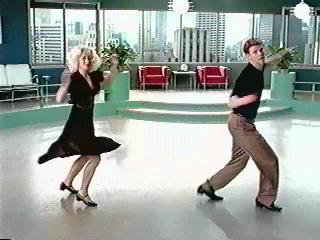 Alanis tap dancing with b/f Dash Mihok