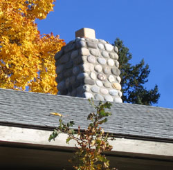 Photo of a stone chimney