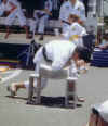 Sensei John Balacy demonstrating an elbow strike