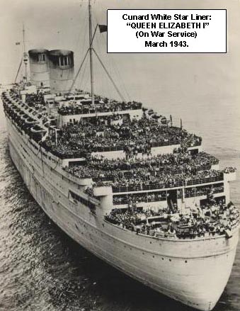Cunard White Star Liner Queen Elizabeth (1)
on War Service March 1943 