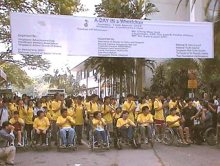 All set, ready to embark on the wheelchair-bound journey