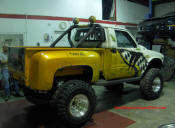 custom built straight axle Toyota truck with a V8 sbc and twin stick transfer case 4" lift