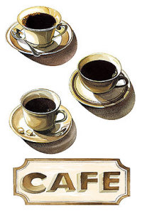 Coffe cups for the kitchen walls