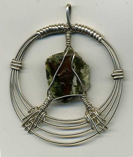 Wire wrap dreamcatcher style with red agate