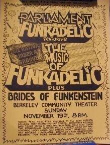 P-Funk Tour List: Parliament-Funkadelic - 11/19/78 - Concert Poster