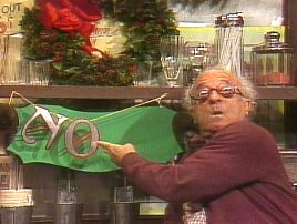 Mr. Hooper and the sign