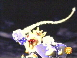 Wild Force Megazord (Sword And Shield Mode) performing the Pachadern Crusher