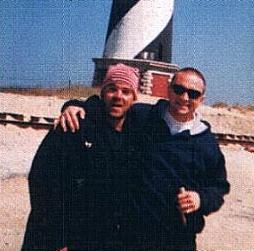 Brad and Bud near a lighthouse