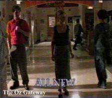 Buffy walking down the hall hearing people's thoughts