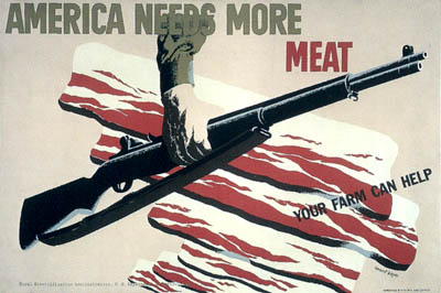 Cartaz incentivando os fazendeiros a colaborarem com os esforos de guerra - EUA