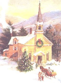 Christmas church scene