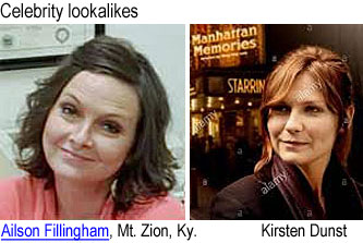 aildunst.jpg Celebrity lookalikes: Ailson Fillingham, Mt. Zion, Ky.; Kirsten Dunst