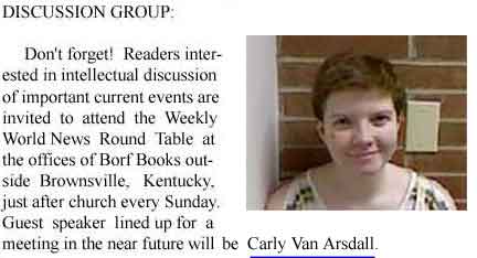Weekly World News round table: Carly Van Arsdall