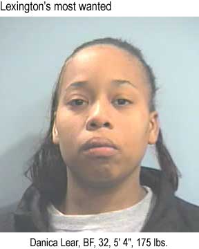 Lexington's most wanted: Danica Lear, BF, 32, 5'4", 175 lbs