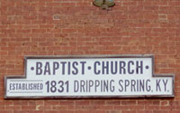 drippch.jpg Baptist Church established 1831 Dripping Spring KY