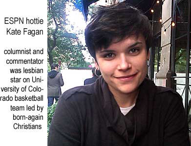 ESPN hottie Kate Fagan, columnist and commentator was lesbian star on University of Colorado basketball team led by born-again Christians