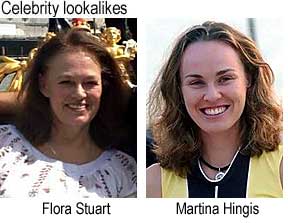 Celebrity lookalikes: Flora Stuart, Martina Hingis