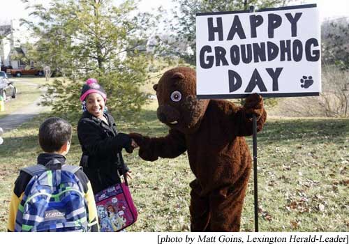 Happy Groundhog Day (photo by Matt Goins, Lexington Herald-Leader)