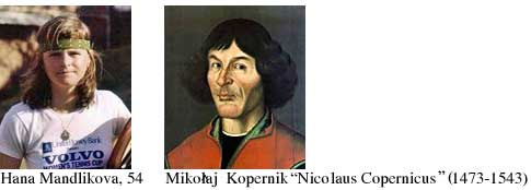 Hana Mandlikova, 54; Mikolaj Kopernik (Nicolaus Copernicus) (1473-1543)