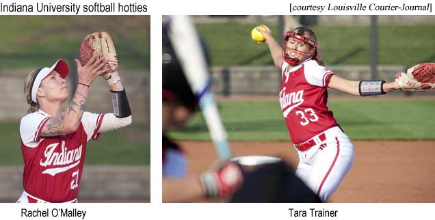 iusoftys.jpg Indiana University softball hotties: Rachel O'Malley, Tara Trainer (Louisville Courier-Journal)