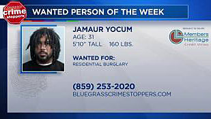jamauryo.jpg Bluegrass Crime Stoppers wanted person of the week, Jamaur Yocum, 31, 5' 10", 160 lbs, residential burglary, 859-253-2020