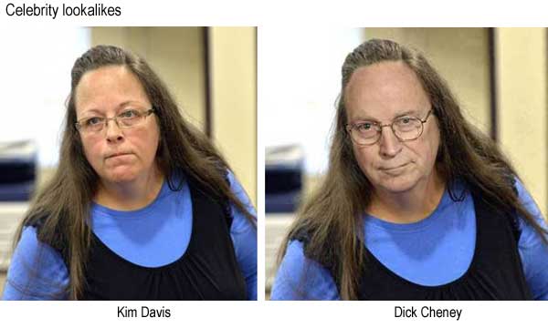 Celebrity lookalikes: Kim Davis, Dick Cheney