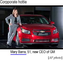 Corporate hottie: Mary Barra, 51, new CEO at GM (AP photo)
