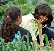 Michelle Obama in the South Lawn garden at the White House (Jack Gruber, USA Today)