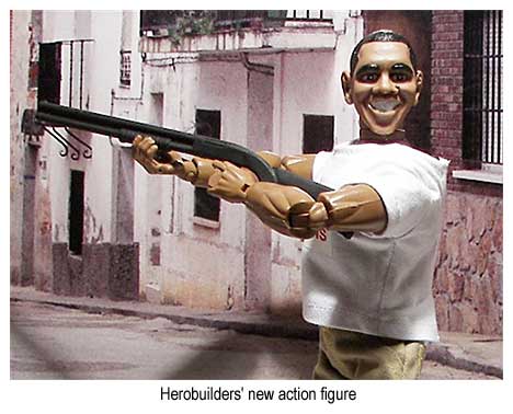 Obama skeet shooting action figure from Herobuilders