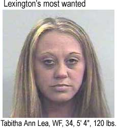Lexington's most wanted: Tabitha Ann Lea, WF, 34, 5'4", 120 lbs