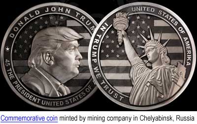 trumcoin.jpg Donald John Trump 45th President of the United States In Trump we trust United States of America