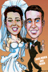 Color version of 'Live' Wedding Couple Drawing from Fremont Street Experience