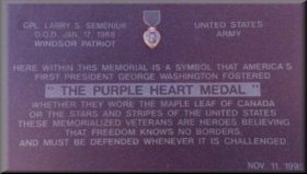 Picture of the Purple Heart Monument