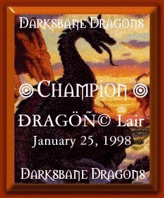 Darkbane Dragons Award
