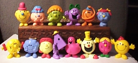 Picture of the Mr. Men and Little Miss figures from the United States Fast Food Restaraunt, Arby's