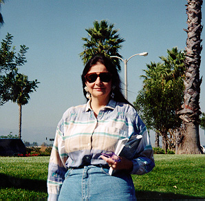 A picture of Maureen holding a book