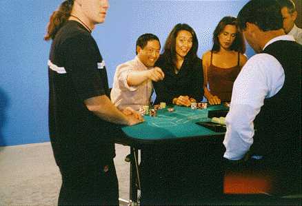 Gambling with Carrie in a commercial for the California Grand Casino