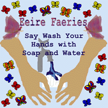 HAND WASHING WITH FAERIES AND BUTTERFLIES PLAQUE