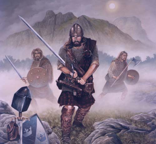 A portrait of Wallace in battle