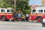  Engine 62 & Ladder 32 Fireman at work Northside of Gun Hill Road at Barnes Ave 