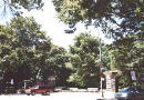 Looks SW at the entrance gate to the Bronx Park located at Waring Ave and Bronx Park East